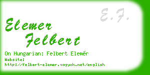 elemer felbert business card